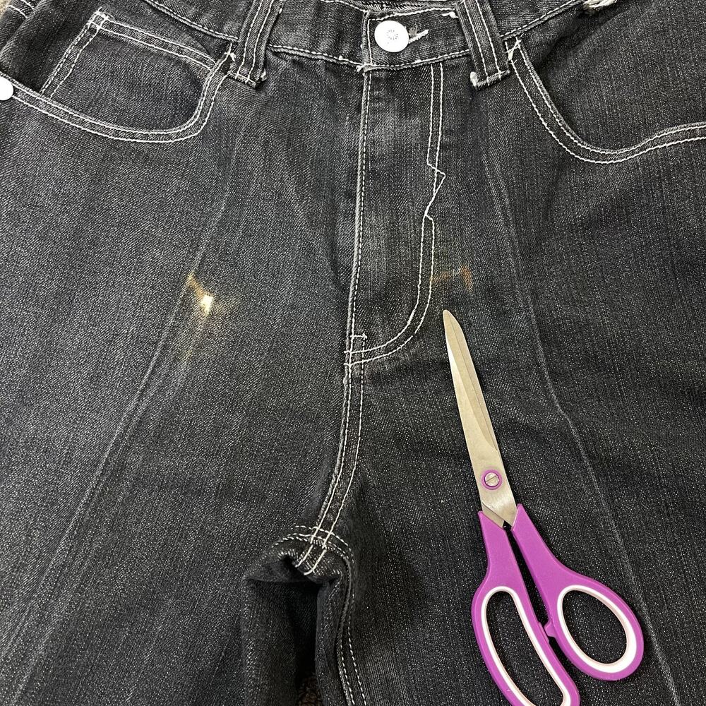 Raw Blue Shorts Mens Size 32 Denim Y2K Hiphop Baggy - Picture 3 of 13